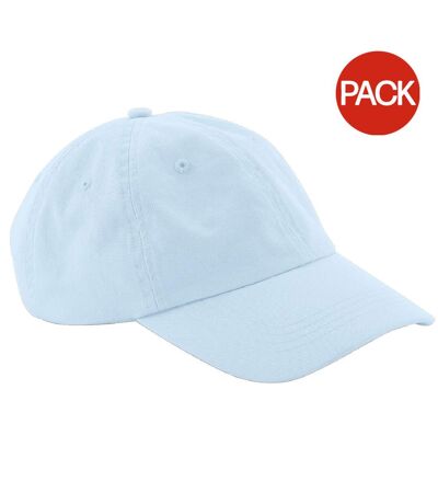 Beechfield Unisex Low Profile 6 Panel Dad Cap (Pack of 2) (Pastel Blue) - UTBC4222