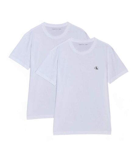 Lot de 2 t-shirts blanc homme calvin klein monologo - l