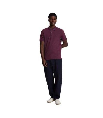 Mens plain polo shirt burgundy Lyle & Scott