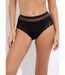 Culotte taille haute maille satinée et dentelle-1