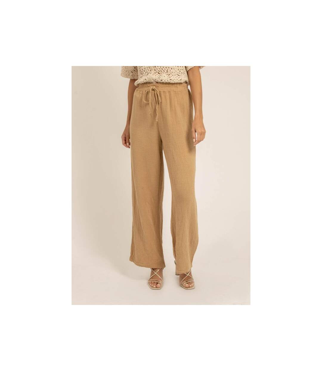 Pantalon fluide gaze de coton EBERTINE - Dona X Lisa-1