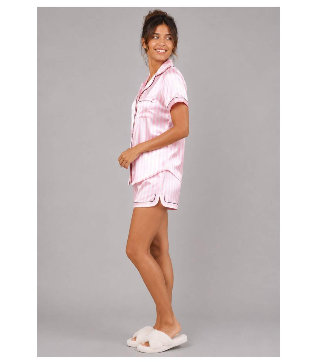 Pyjashort fluide en satin-2