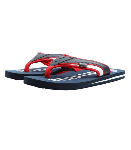 Mens columbia logo flip flops dark navy Weird Fish