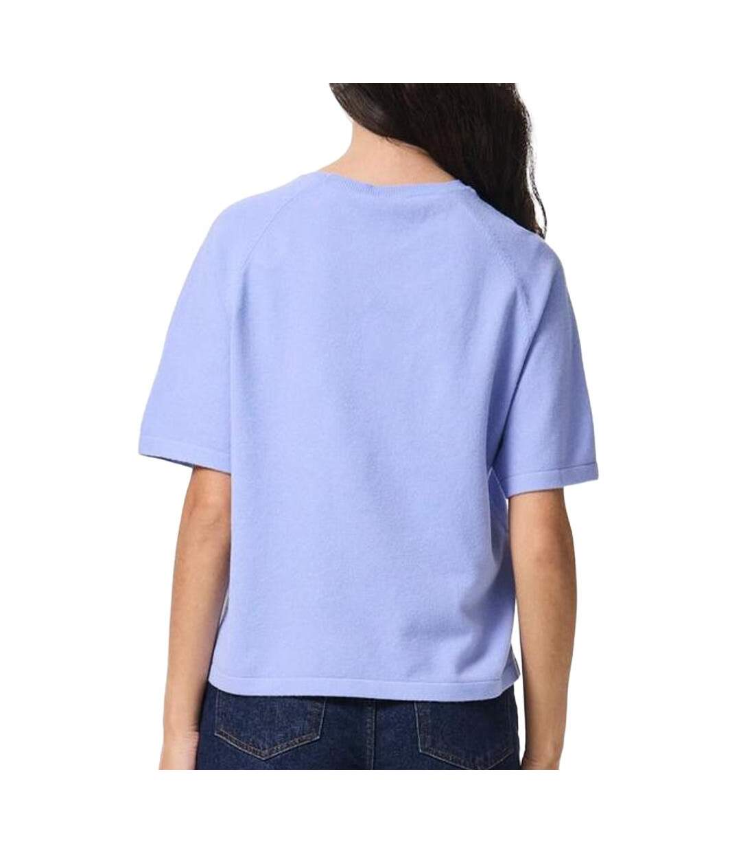 T-Shirt bleu femme pices knit-2
