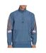 Sweat 1/2 Zip Bleu Homme Adidas Stripes - M