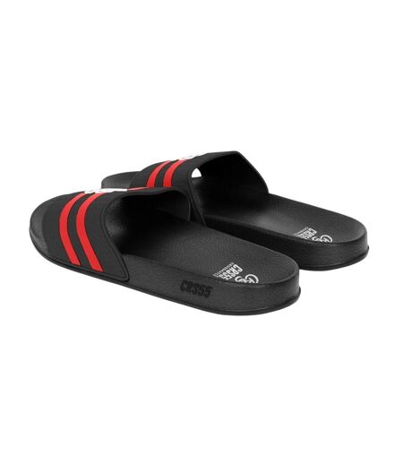 Claquettes Hamlax Homme Noir Rouge Crosshatch