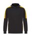 Unisex adult team contrast panel hoodie black/gold Finden & Hales-1