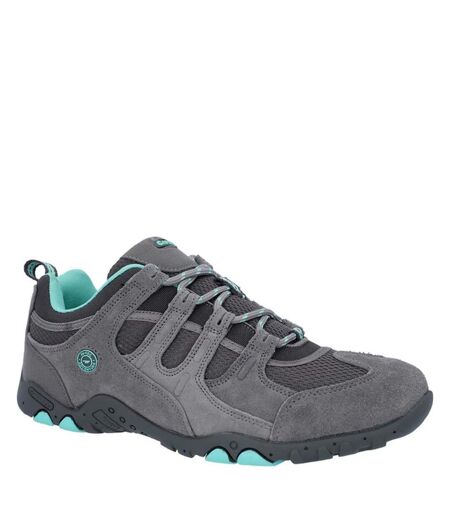 Hi-Tec Mens Quadra II Suede Walking Shoes (Gray/Mint) - UTFS10358