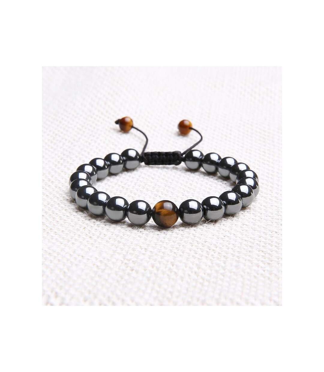 Bracelet en oeil de tigre et hématite-1