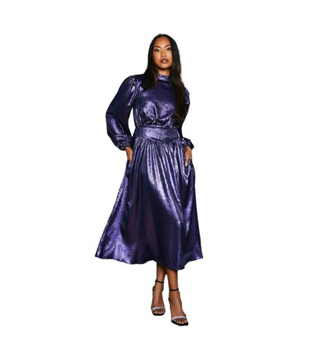 Robe mi-longue femme bleu marine Principles