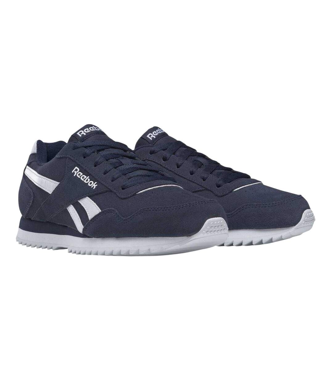 Mens Royal Glide Ripple Suede Trainers Navy White Reebok-4