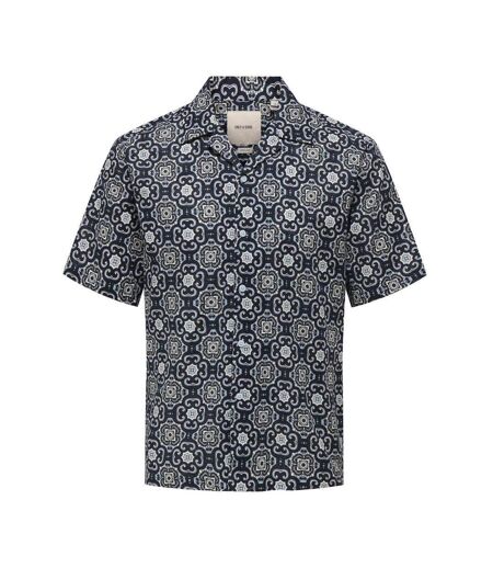 Chemise marine/bleu homme only & sons onscaiden fit