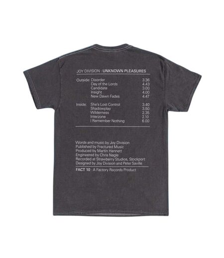 T-shirt Unknown Pleasures Adulte Noir Charbon Joy Division