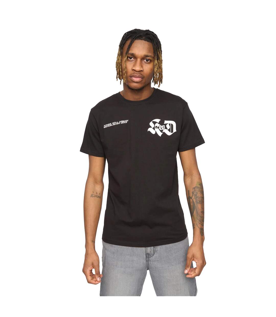Mens Cartellio Short-sleeved T-shirt Black Kings Will Dream-2
