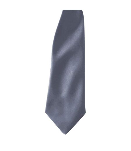 Premier Colours Mens Satin Clip Tie (Pack of 2) (Steel) (One size) - UTRW6940