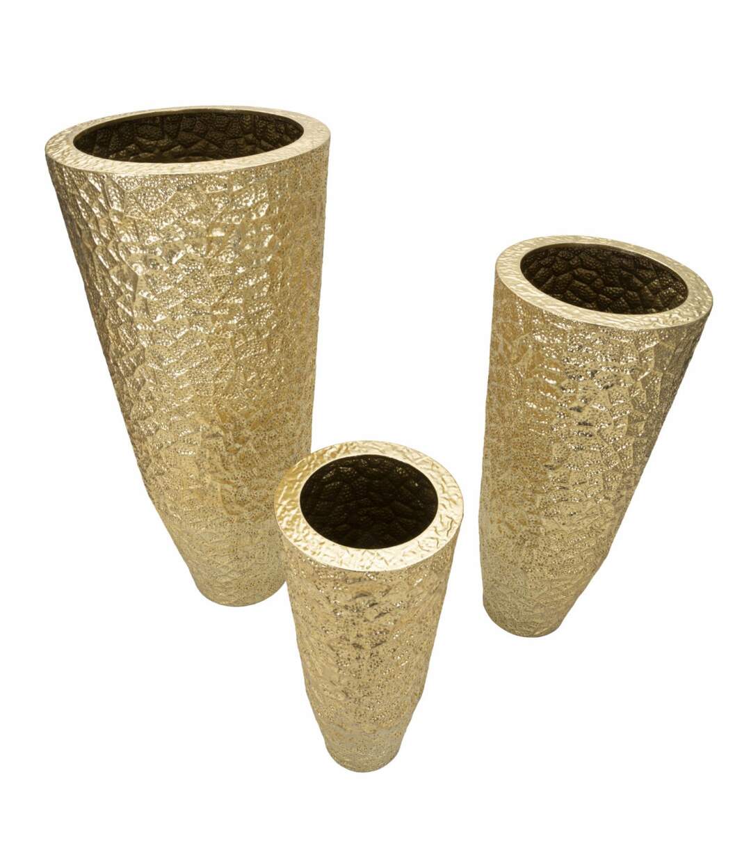Lot de 3 Vases en Métal Glasy 114cm Or-2