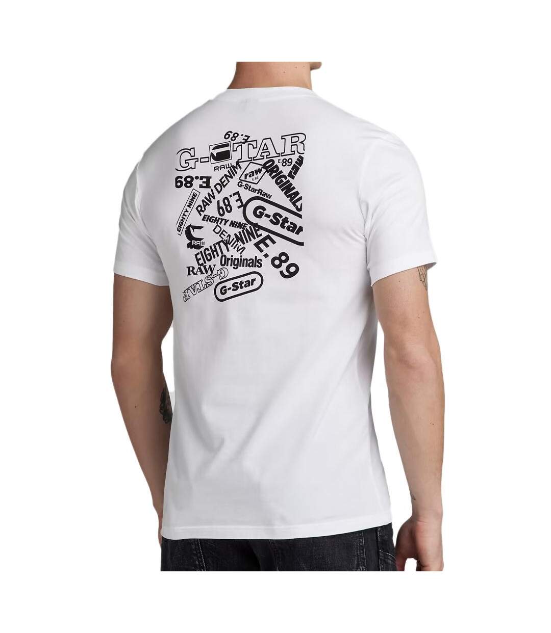 T-shirt blanc homme g-star raw back-2