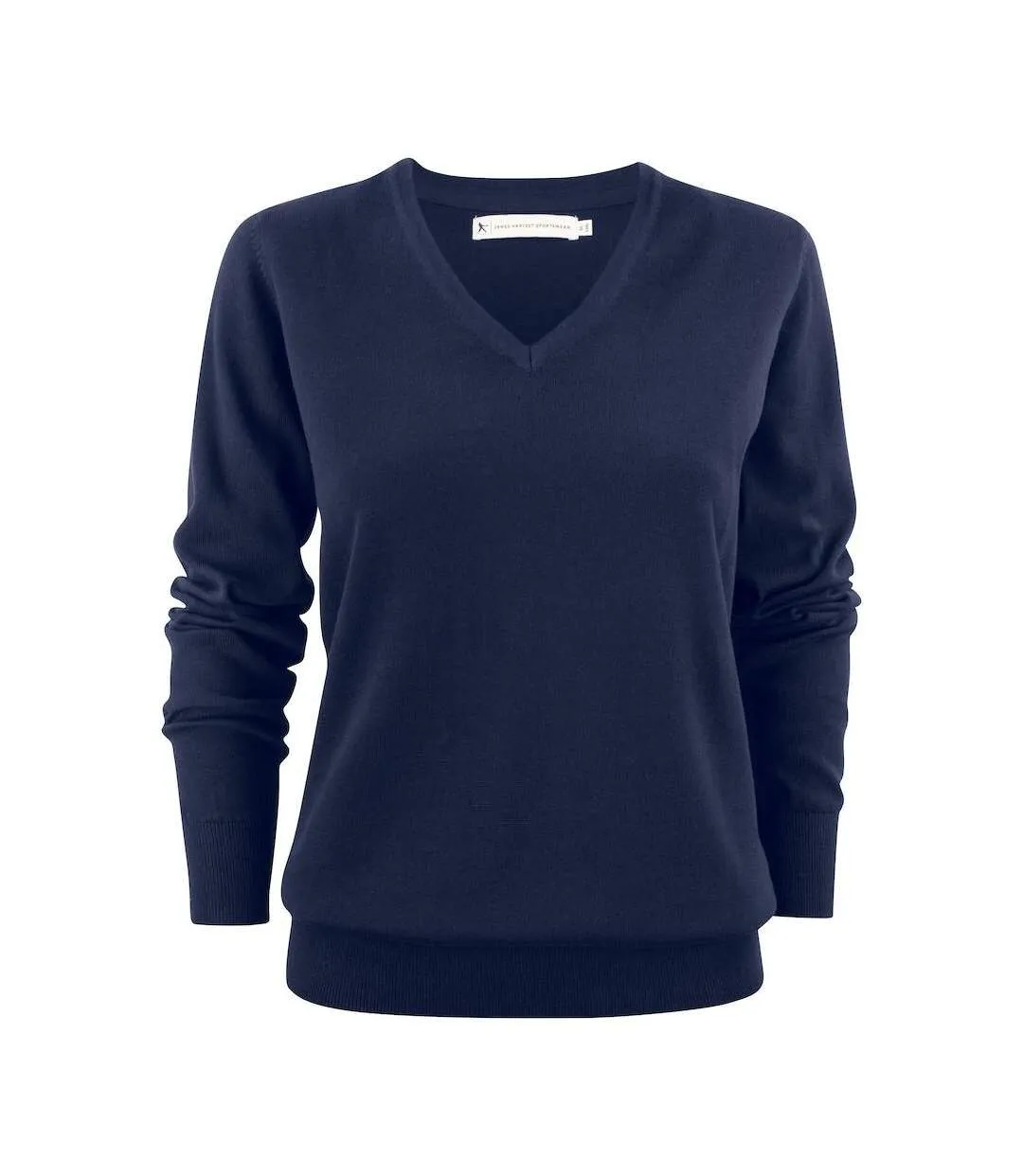 Womens/ladies Ashland V Neck Sweatshirt Navy James Harvest-1