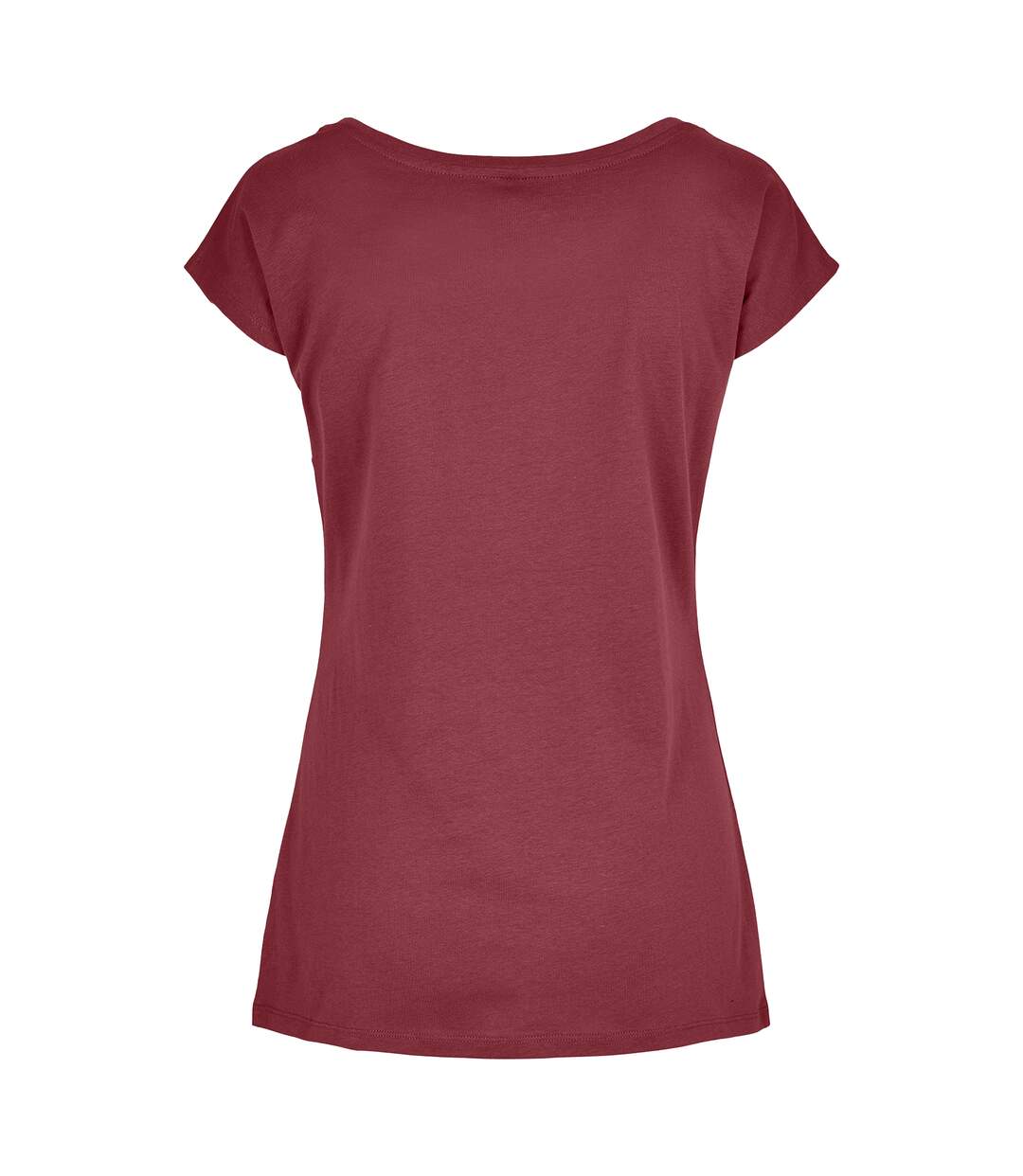 Build Your Brand Womens/Ladies Wide Neck T-Shirt (Cherry) - UTRW8369-2