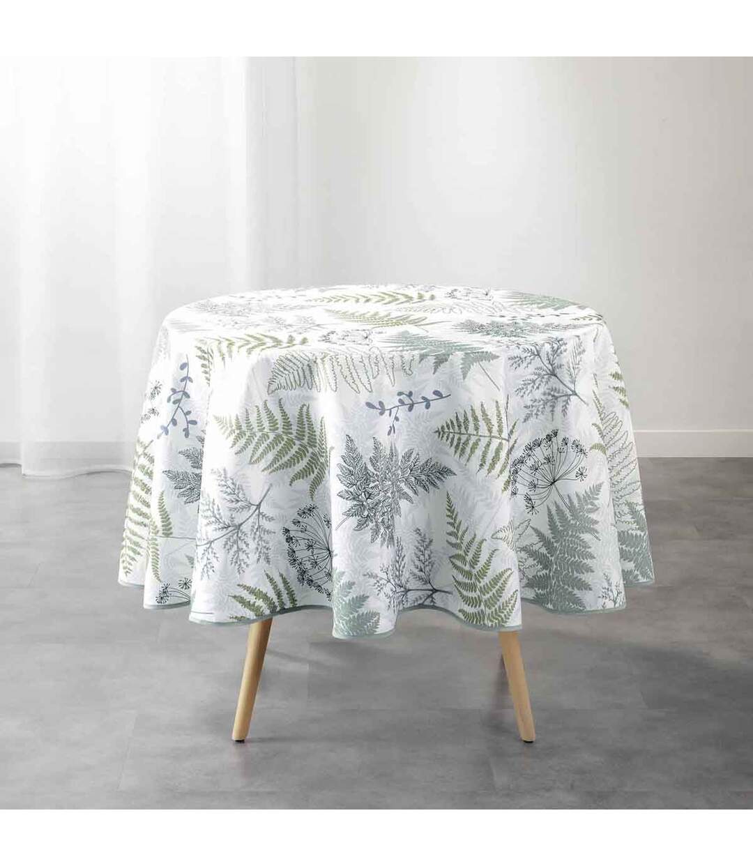 Nappe Ronde Imprimée Melisandre 180cm Vert-1