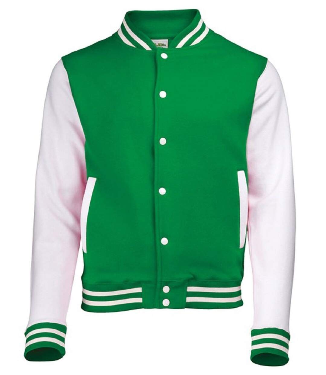 Veste teddy style collège américain université - JH043 - vert kelly et blanc