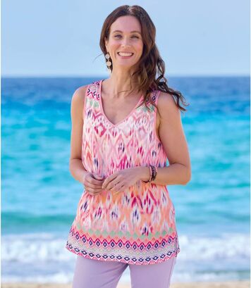 Tunique Sans Manches en Crêpe