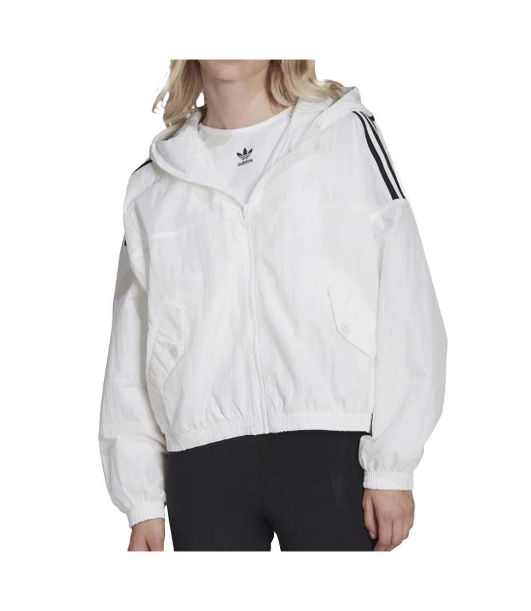 Coupe-vent Blanc/Noir Femme Adidas Windbreaker - 44-1