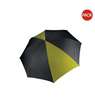 Kimood Unisex Auto Opening Golf Umbrella (Pack of 2) (Black/ Burnt Lime) (One Size) - UTRW7021