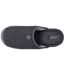 Isotoner Chaussons Mules homme velours chauds, semelle confort crantée-3