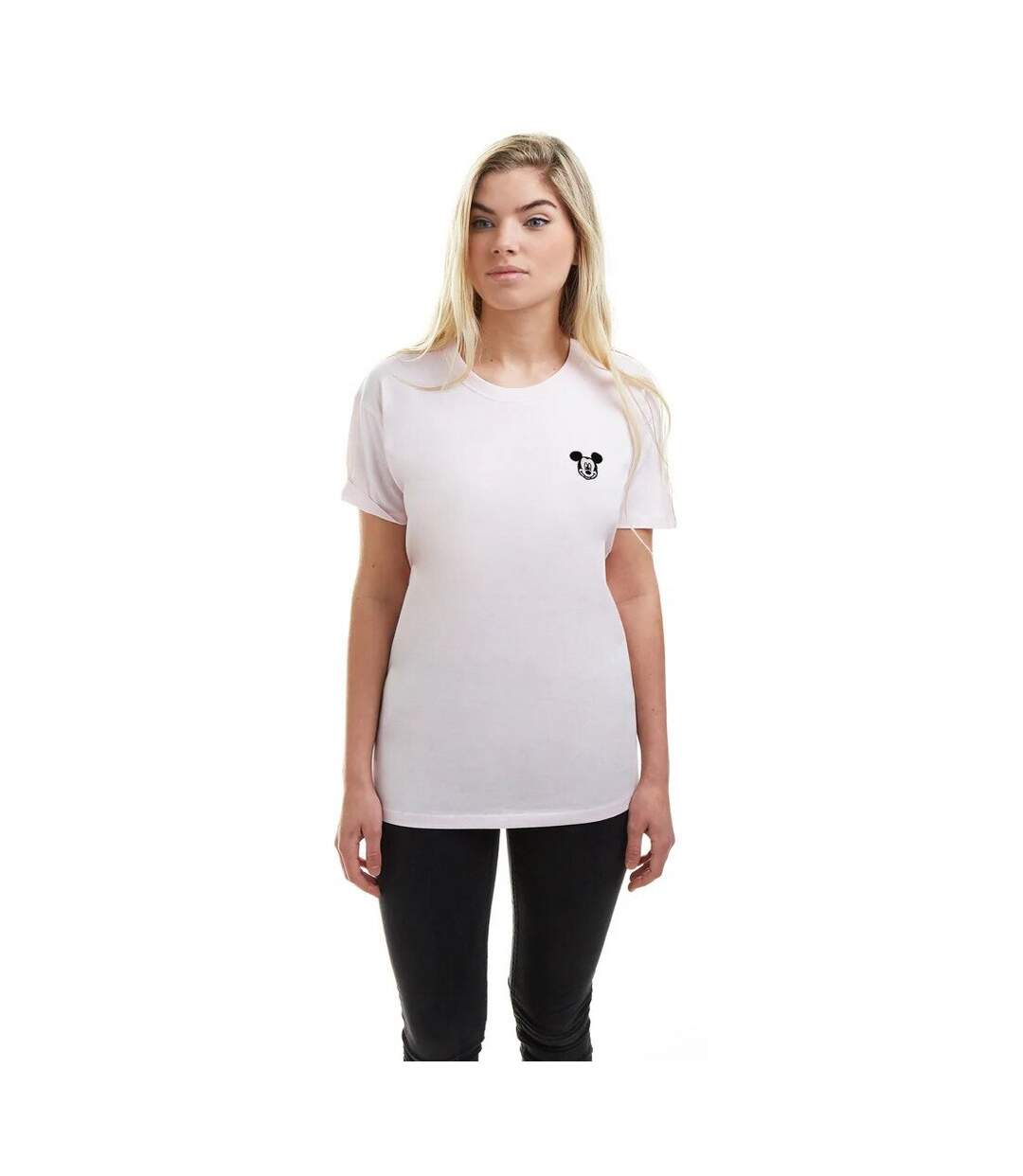 Disney Womens/Ladies Mickey Mouse Face T-Shirt (Pale Pink)