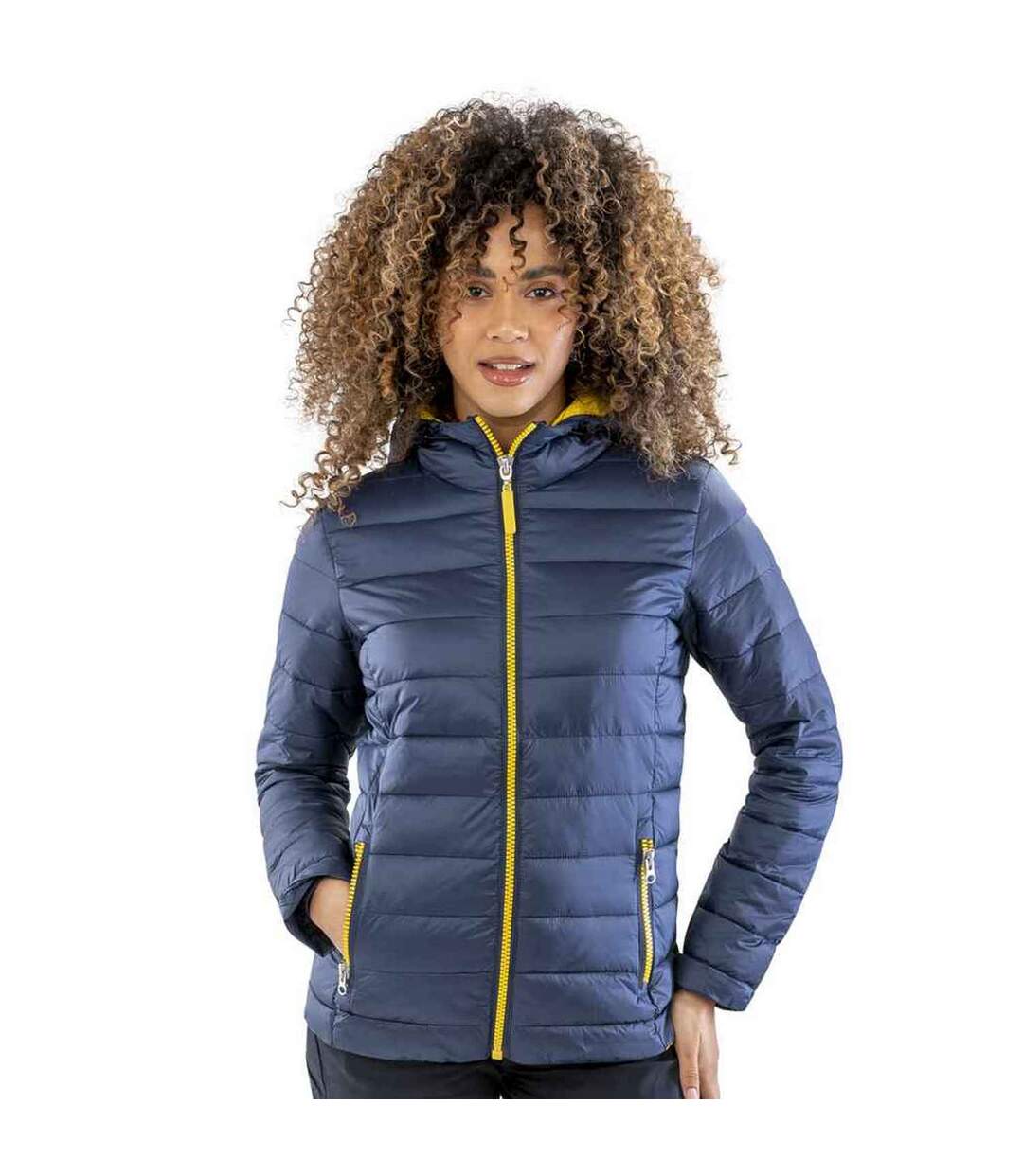 Doudoune matelassée snow bird femme bleu marine / jaune Result Urban