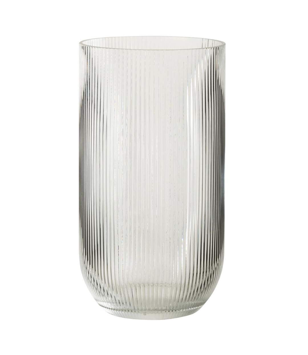 Vase Design en Verre Ligné 30cm Transparent-1