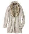 Women's Knitted Jacket with Detachable Faux-Fur Collar Atlas For Men