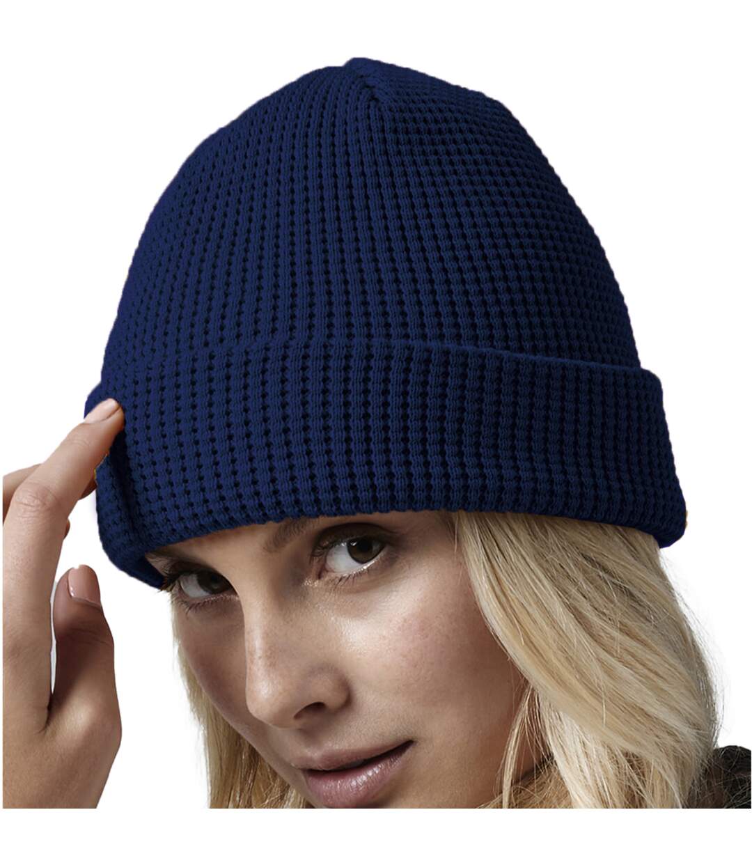 Beechfield Unisex Adult Waffle Organic Cotton Beanie (Oxford Navy) - UTRW8312-2