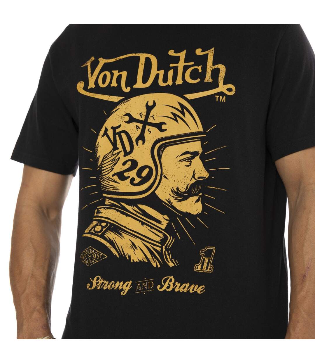 T-shirt manches courtes col rond homme Mustache Vondutch-2