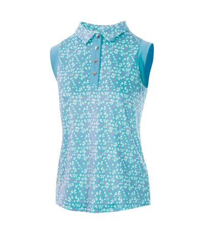 Polo femme turquoise pâle / blanc Island Green