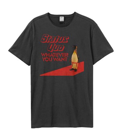 Unisex adult whatever penguin t-shirt charcoal Amplified