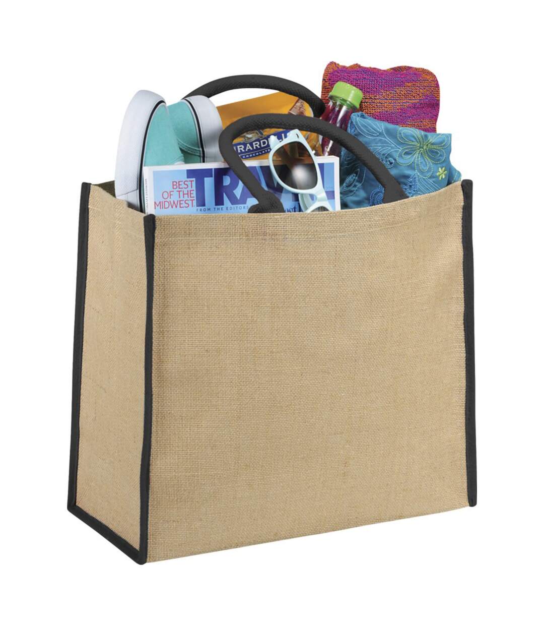 Sac En Jute The Large Mixte 40 X 20 X 35 Cm Marron Noir Bullet-1