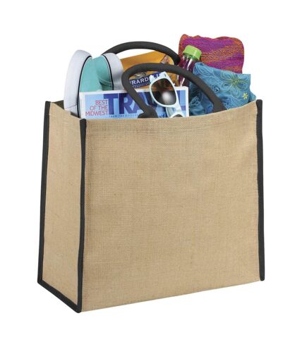 Bullet The Large Jute Tote (Natural/Solid Black) (15.7 x 7.9 x 13.8 in) - UTPF1400