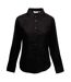 Fruit Of The Loom Ladies Lady-Fit Long Sleeve Oxford Shirt (Black)