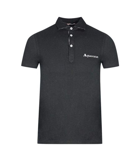 Polo Motif Signature Adulte Noir Aquascutum