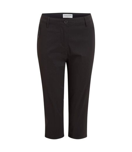 Womens/ladies Kiwi Pro Iii Cropped Trousers Black Craghoppers