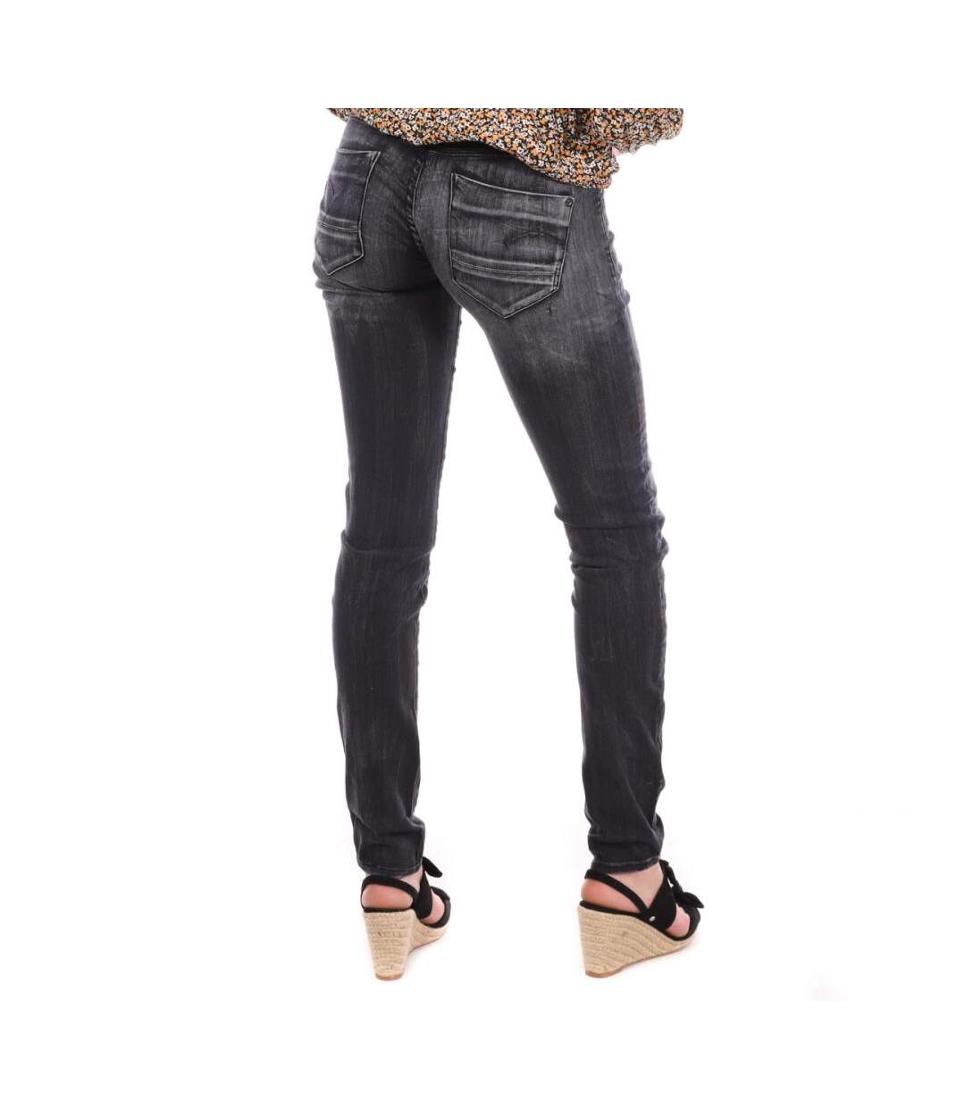 Jean slim noir délavé femme G-Star New Radar - W24-L32-2