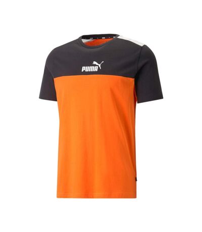 T-shirt Orange/Noir Homme Puma Ess Block - M