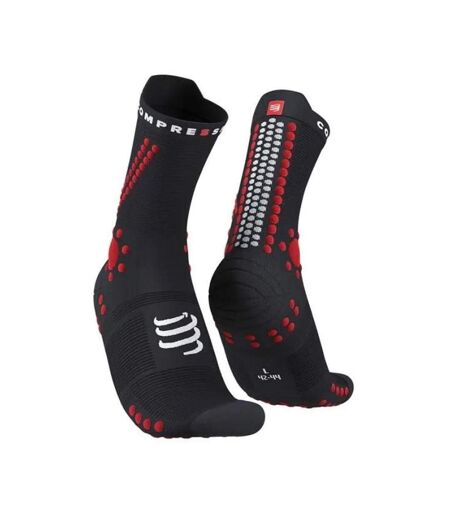 X1 paire de chaussettes trail  noir/rouge mixte compressport pro racing socks - 35/38