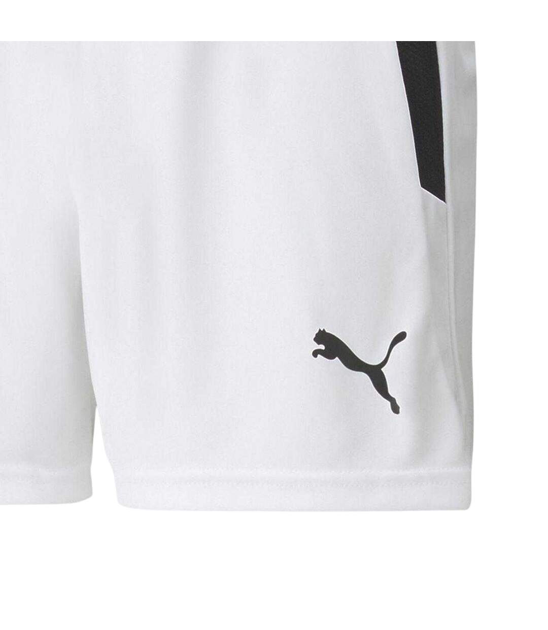 Womens/ladies Team Liga Football Shorts White Black Puma-3