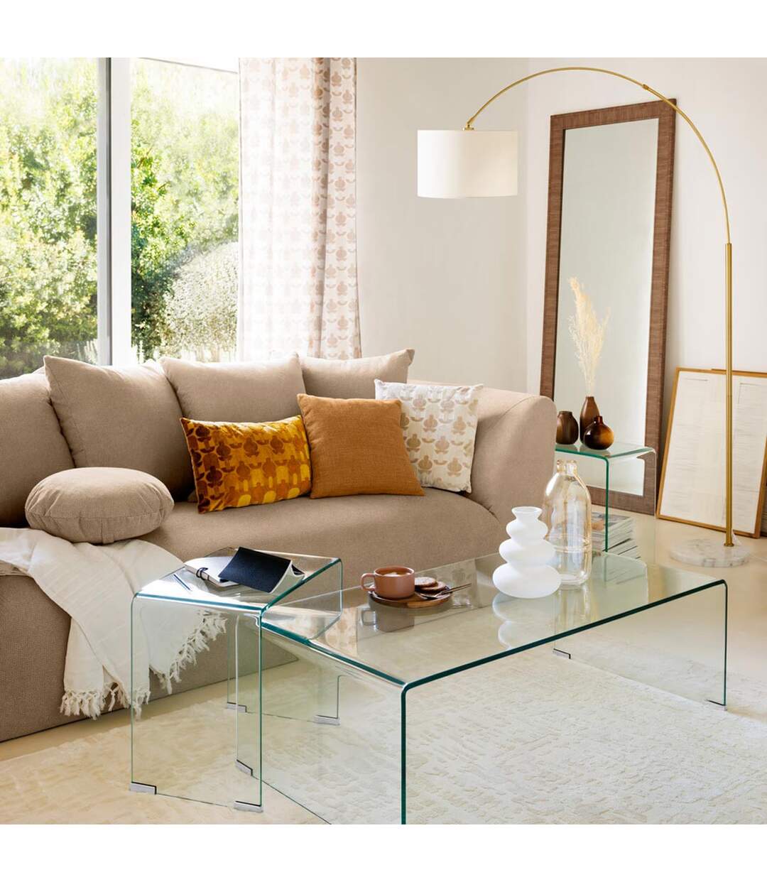Tapis Déco Motifs en Relief Row 150x200cm Beige-4