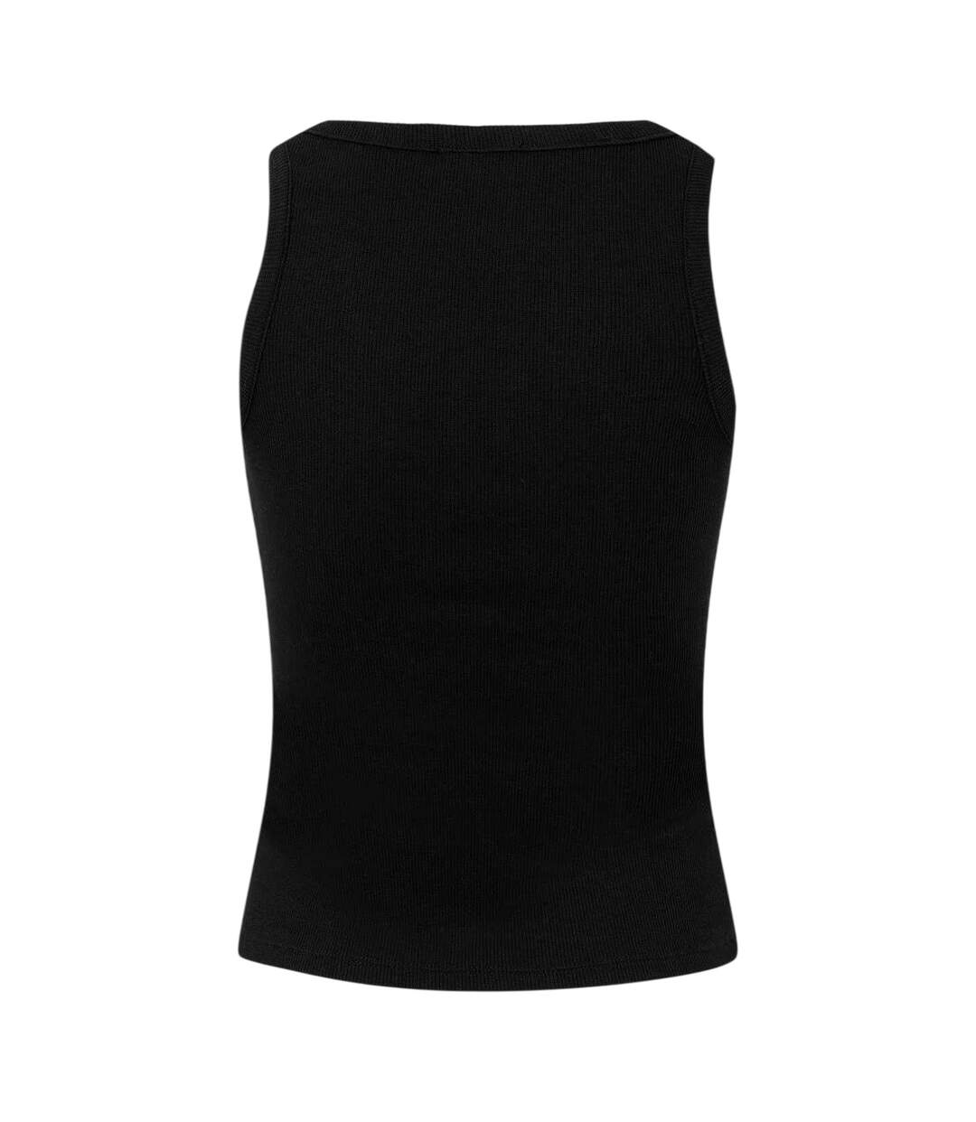 Womens/ladies Charlotte Sleeveless Vest Top Black Edited-3