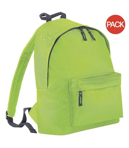 Lot de 2  Sac à dos 18 litres taille unique vert citron/graphite Bagbase