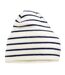 Original Stripe Deep Cuffed Beanie Soft White French Navy Beechfield-1